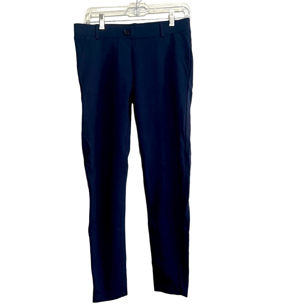Betabrand Medium Women Dress Pants Yoga Career Navy Blue W1166-NV